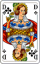 Spielkarte Kreuz Dame