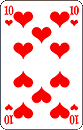 Spielkarte Herz 10