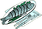 Fisch liegt auf dem Tablett